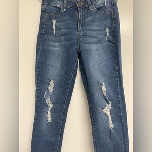 Denim high waist skinny jeans